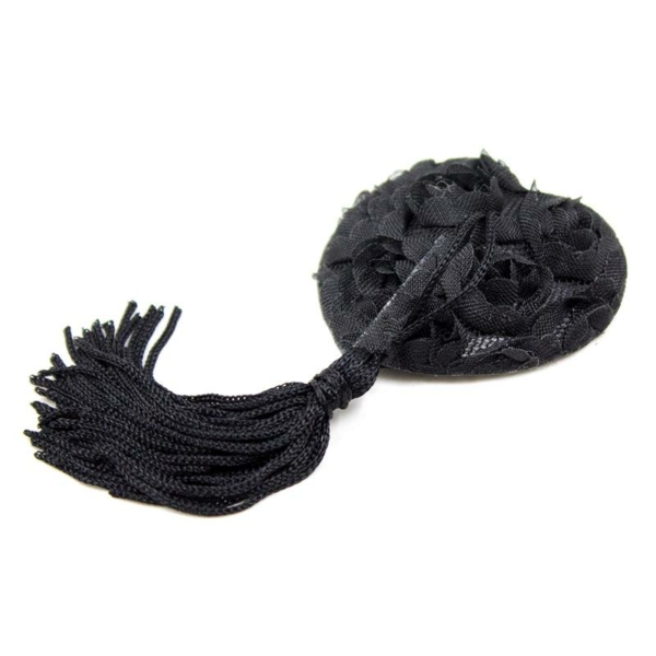 Rose Heart Nipple Covers Black - immagine 2
