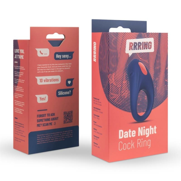 Rring Date Night Penis Ring with Vibration USB Silicone - immagine 8
