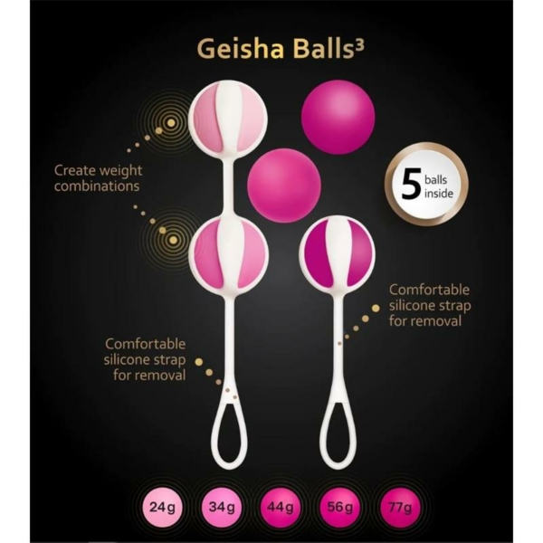Set of 5 Geisha Balls3 Sugar Pink - immagine 5