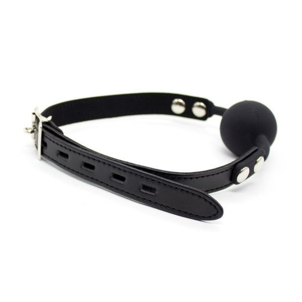 Silicona Ball Gag 4 cm with Padlock Black - immagine 2
