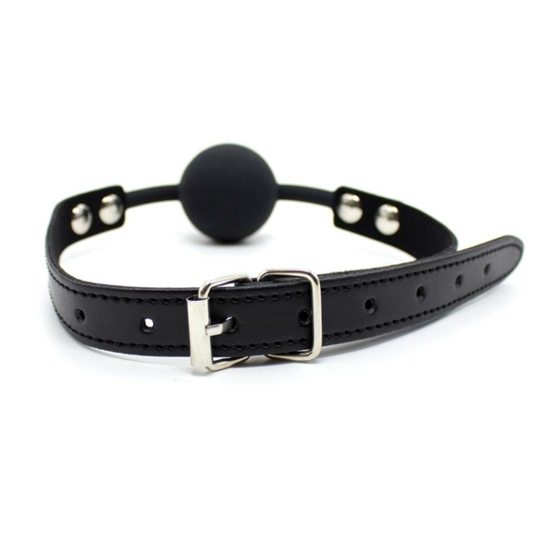 Silicone Ball Gag 4 cm Adjustable Black - immagine 2