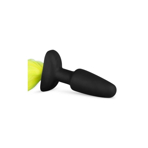 Silicone Butt Plug With Tail - Yellow - immagine 2