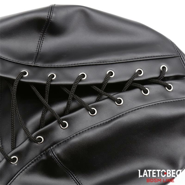 Slave Hood with Eye mask Breathable Gag Ball and Mouth Adjustable - immagine 7