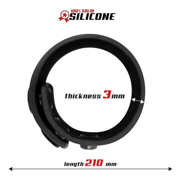 Solid Silicone Adjustable Strip Cock Ring 15-21 cm - immagine 3