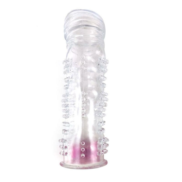 Textured Penis Sleeve with Vibration Clear - immagine 4