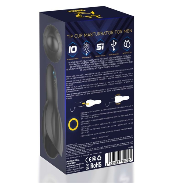 Tiper Tip Cup Masturbator for Men Silicone USB - immagine 7