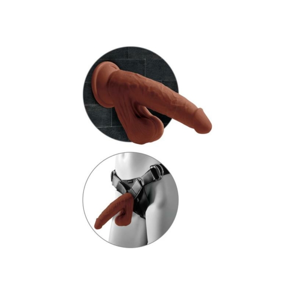 Triple Density Dildo  Swinging Balls 82 Caramel - immagine 4