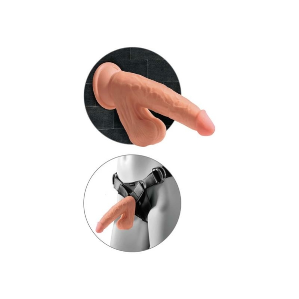 Triple Density Dildo with Swinging Balls 7 Caramel - immagine 4