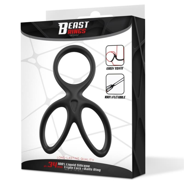 Triple Penis and Testicles Ring Liquid Silicone - immagine 11