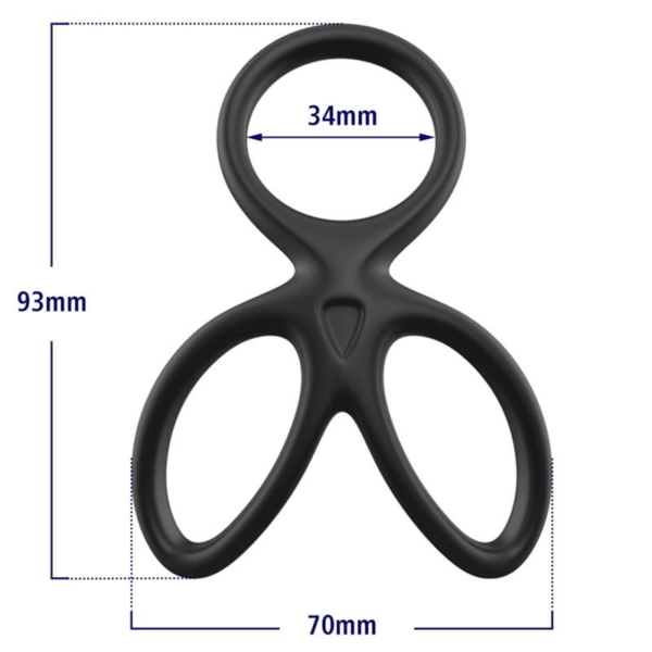 Triple Penis and Testicles Ring Liquid Silicone - immagine 10