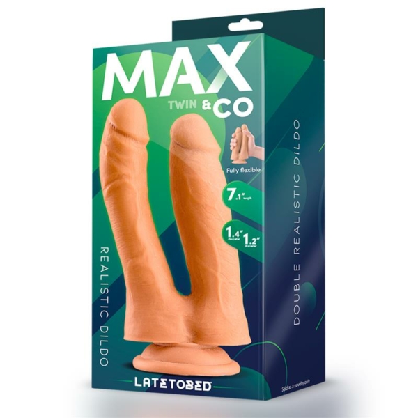 Twin Double Realistic Dildo 7.1 Flesh - immagine 4