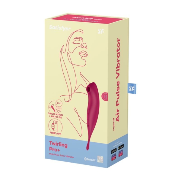 Twirling Pro Clitoris Sucker and Vibe APP Satisfyer Connect Dark Red - immagine 7