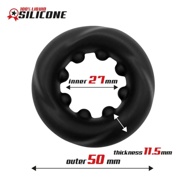 Twisted Liquid Silicone Cock Ring 2.7 cm - immagine 3