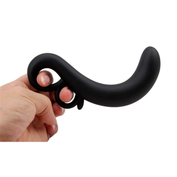 Two-Finger G-Spot Plug Silicone Black - immagine 3