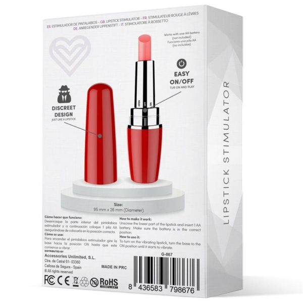 Viblips Lipstick Stimulator Red - immagine 3