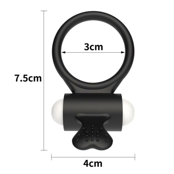 Vibrating Cockring Power Clit Black - immagine 6