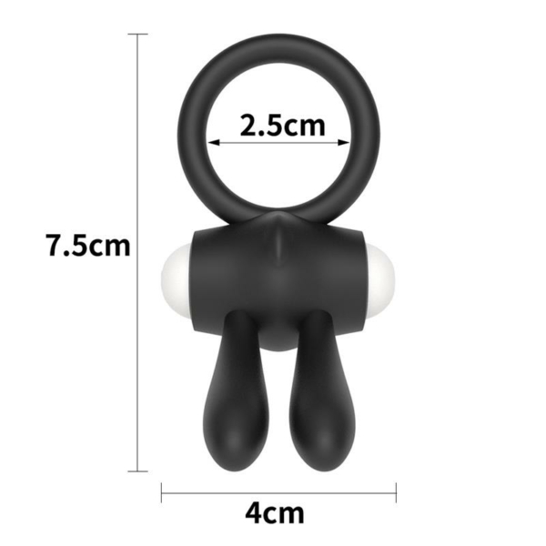 Vibrating Cockring Power Clit Black - immagine 5