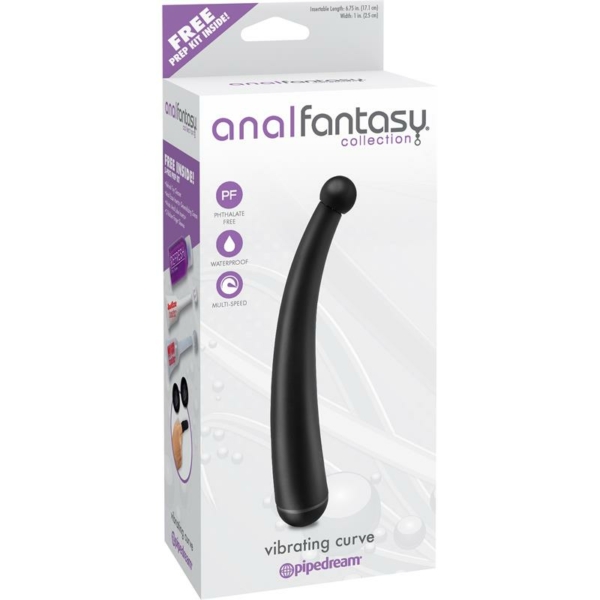 Vibrating Curved Anal Plug Colour Black - immagine 3